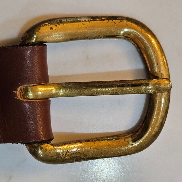 Zep-Pro Mens Belt Brass Buckle Brown Leather Accents & Fish Design 44 Inch Made - Picture 8 of 11